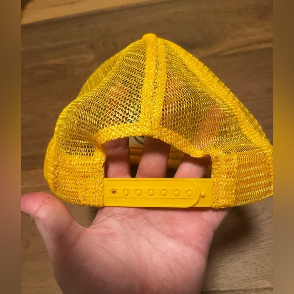 DREW HOUSE Justin Bieber Mascot Smiley Trucker Hat Golden Yellow SnapBack - Picture 4 of 6